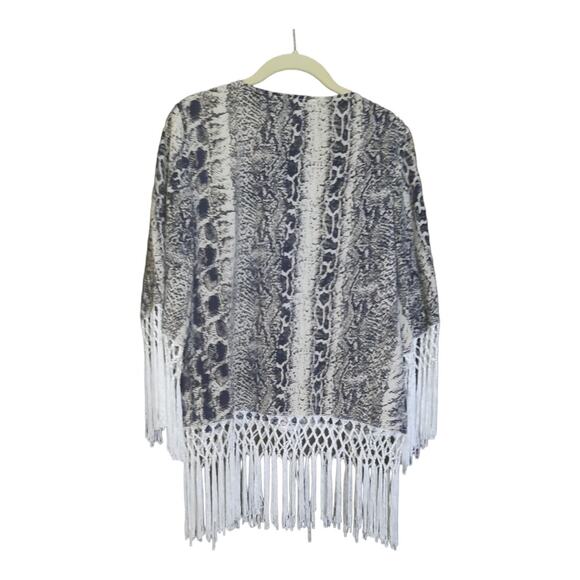 Rancho Estancia Womens Reba Blouse Western Snakeskin Fringe Size Small - Picture 4 of 9